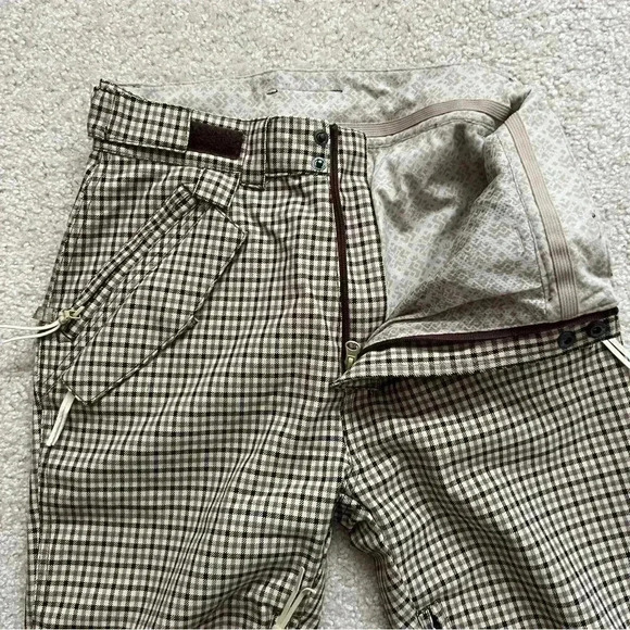 Special Blend Revolver Waterproof 15K Ski Snowboarding Pants Men XS Beige Plaid - Picture 9 of 16